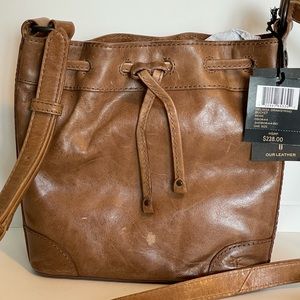 NWT Frye Melissa Drawstring Bucket (Beige)